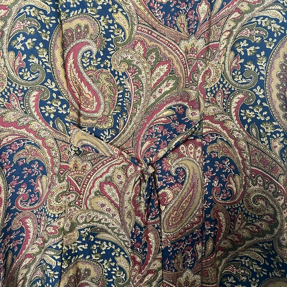 Vintage 90s Karin Stevens Paisley Midi Dress  Petite 10 Cottagecore Penny Lane - Picture 5 of 7